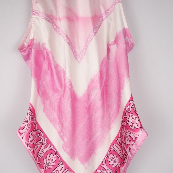 Lorena Conti Paris Pink Sleeveless Top w/ Scarf Collar Made In France, Size 2 - Picture 5 of 16